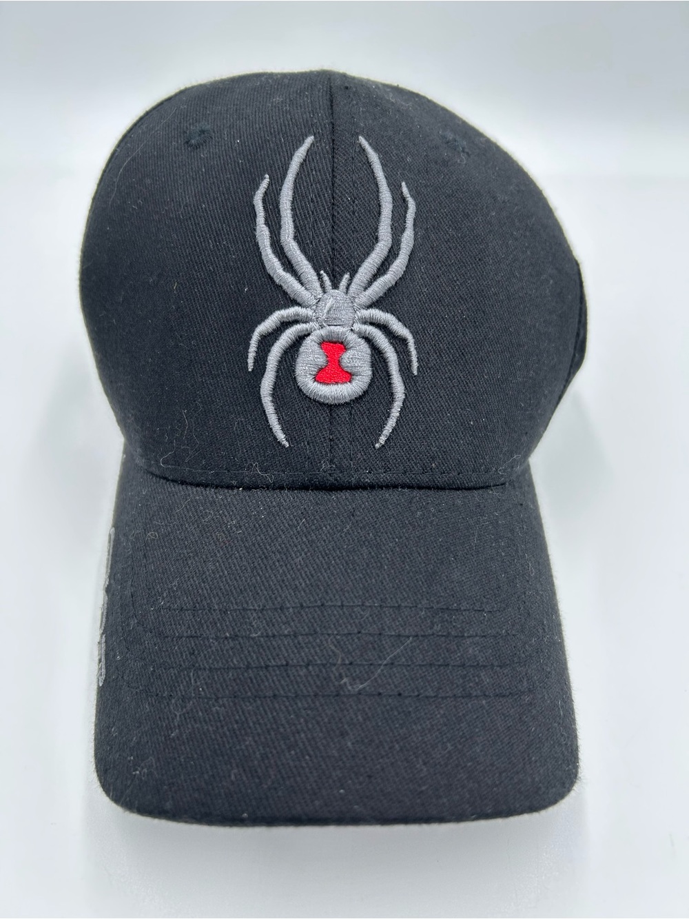 Spyder Black Baseball Cap with Gray and Red Spider Logo L/XL